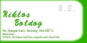 miklos boldog business card